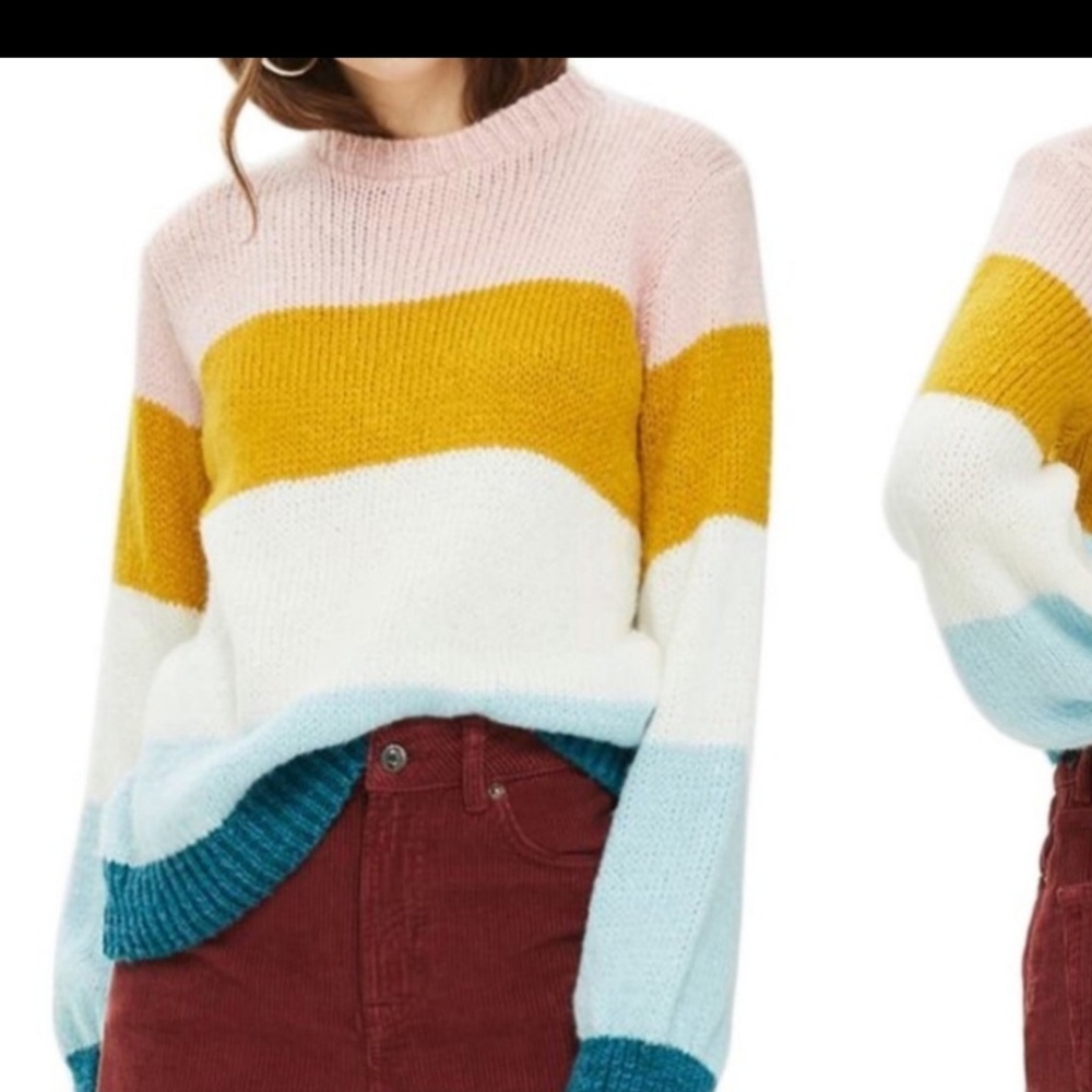 Topshop color block sweater NWOT